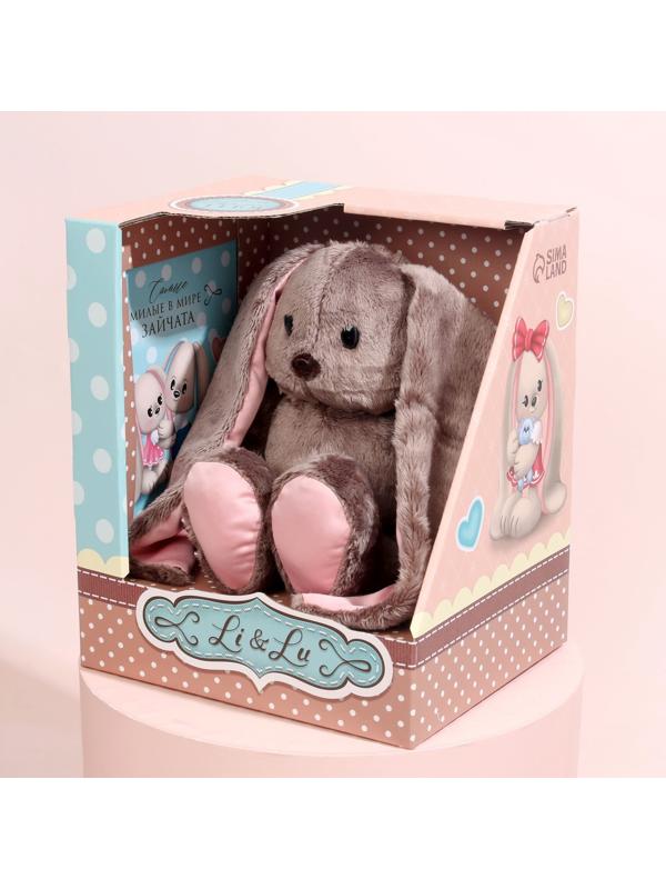 Мягкая игрушка «Зайка Li», с книгой, девочка
