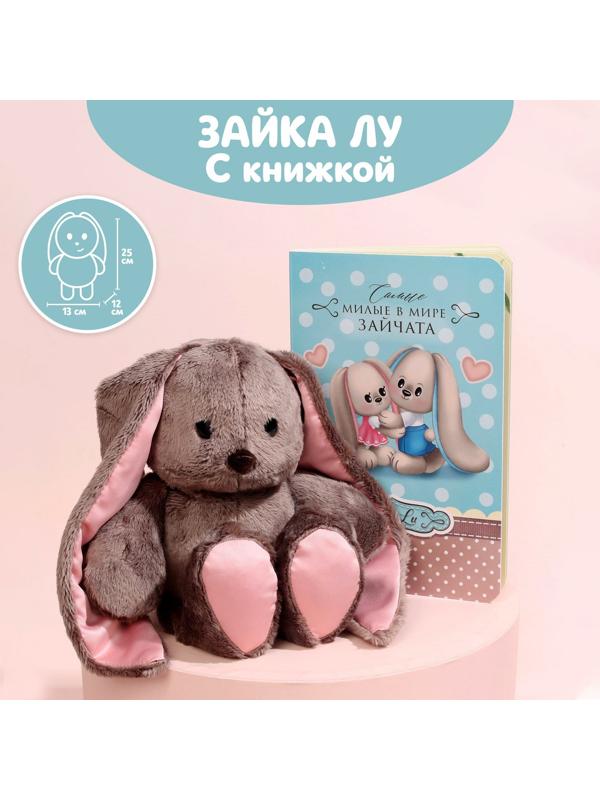 Мягкая игрушка «Зайка Li», с книгой, девочка