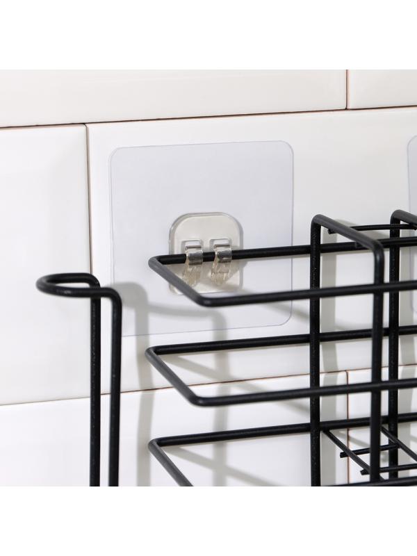 Подставка для столовых приборов Доляна, 26×7×12 см, цвет чёрный