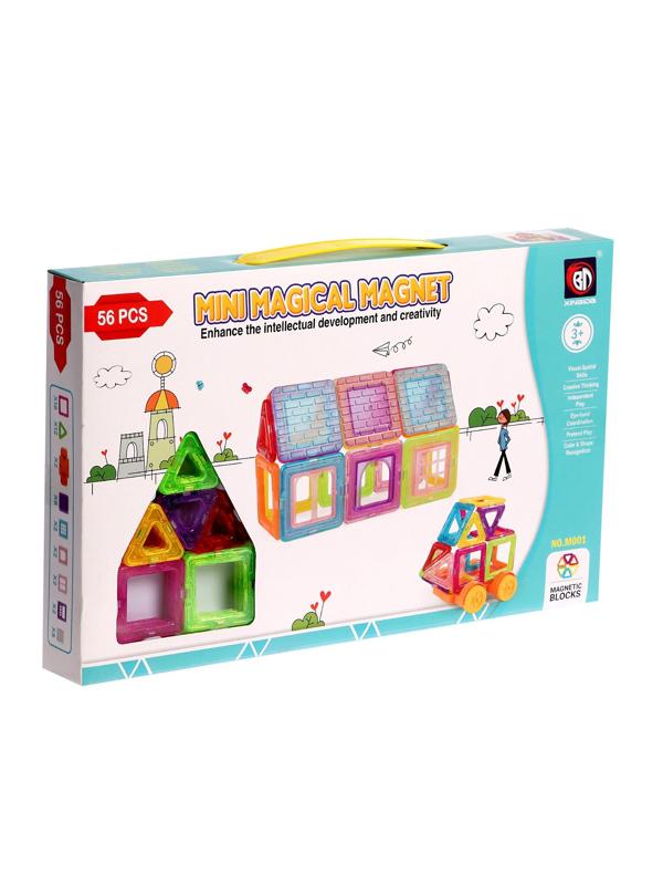 Конструктор магнитный «Мини магический магнит», 56 деталей