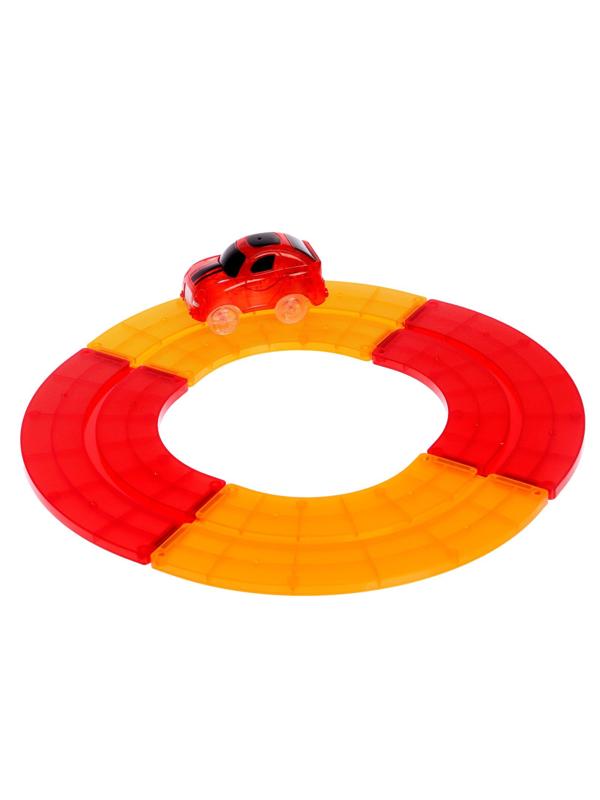 Конструктор магнитный «Магический трек», машинка ездит от батареек, 27 деталей