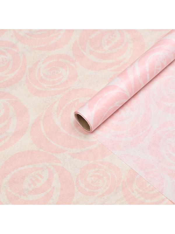 Бумага силиконизированная «Розы пудровые», для выпечки, 0,38 х 5 м