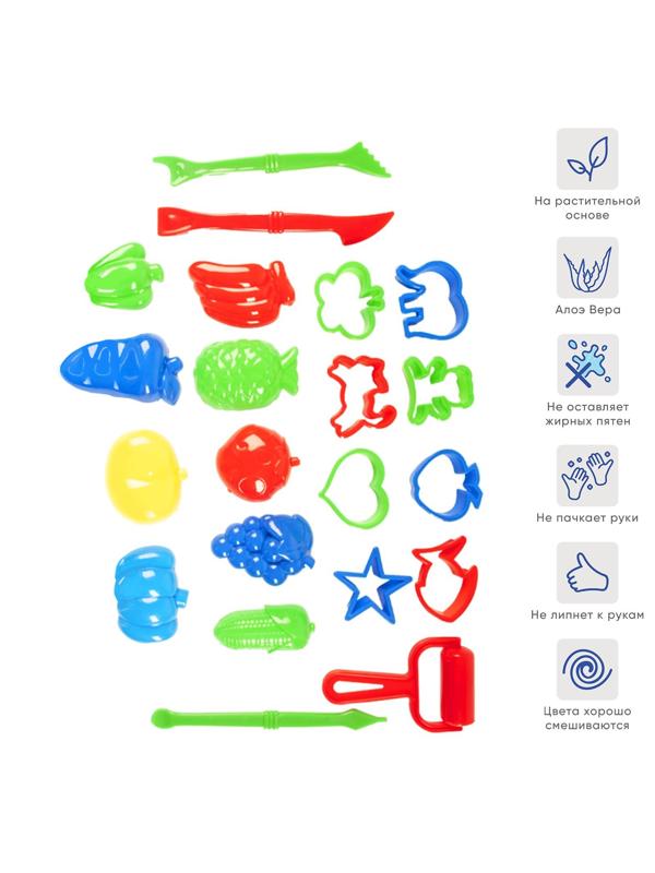 Биопластилин с аксессуарами для лепки ArtBerry Multi Playset, 4 х 35 г