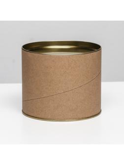 Тубус 120х100 мм (80 мм внутренняя высота), картон, металлическая крышка
