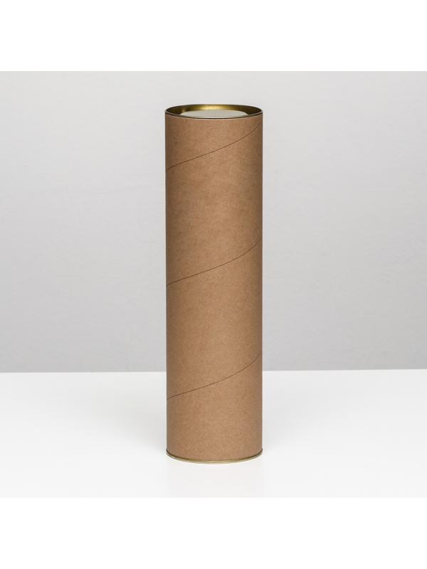 Тубус 92х340 мм (320 мм внутр. высота), под бутылку/футболку, картон, металлическая крышка