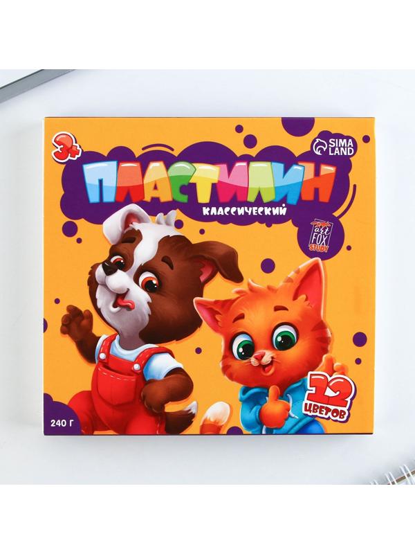 Пластилин классический ArtFox STUDY для лепки 12 цветов, 240 г.