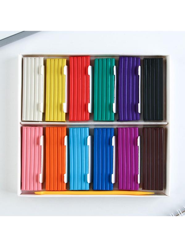 Пластилин классический ArtFox STUDY для лепки 12 цветов, 240 г.