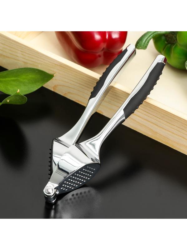 Пресс для чеснока Доляна Shapes, 17×4,7×3,2 см, рабочая часть 4×3 см, нержавеющая сталь