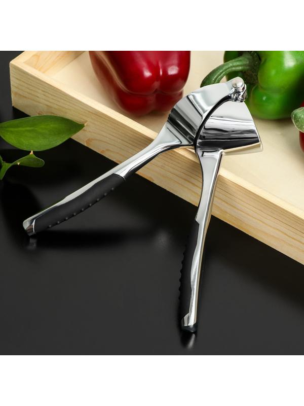 Пресс для чеснока Доляна Shapes, 17×4,7×3,2 см, рабочая часть 4×3 см, нержавеющая сталь