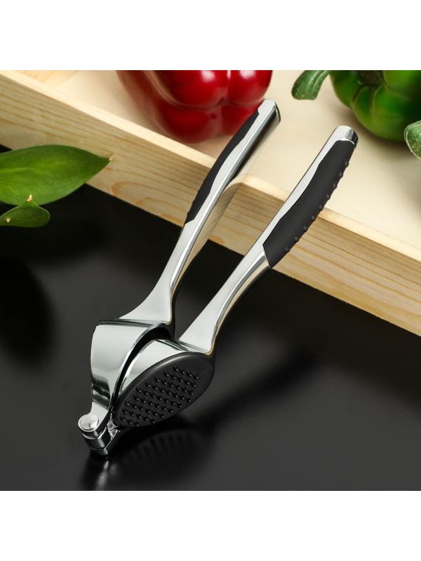 Пресс для чеснока Доляна Shapes, 17×4,7×3,2 см, рабочая часть 4×3 см, нержавеющая сталь