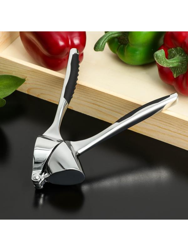 Пресс для чеснока Доляна Shapes, 17×4,7×3,2 см, рабочая часть 4×3 см, нержавеющая сталь