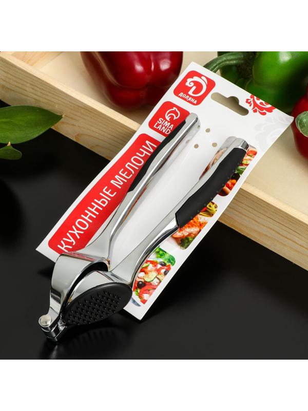 Пресс для чеснока Доляна Shapes, 17×4,7×3,2 см, рабочая часть 4×3 см, нержавеющая сталь