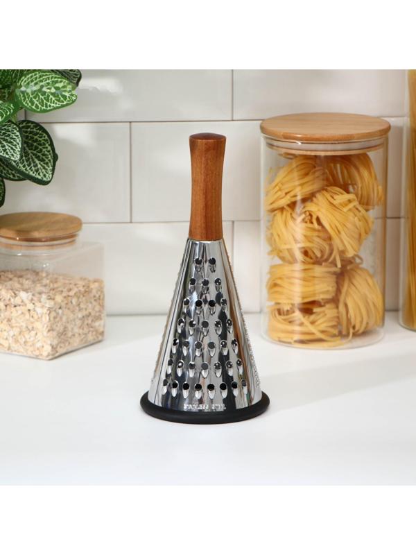 Тёрка Доляна Forest, 24×11,5 см, силиконовое основание, цвет чёрный, коричневый