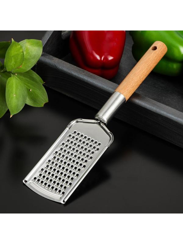 Тёрка мелкая Доляна «Валдай», рабочая часть 11,5×5,8 см, нержавеющая сталь, цвет коричневый