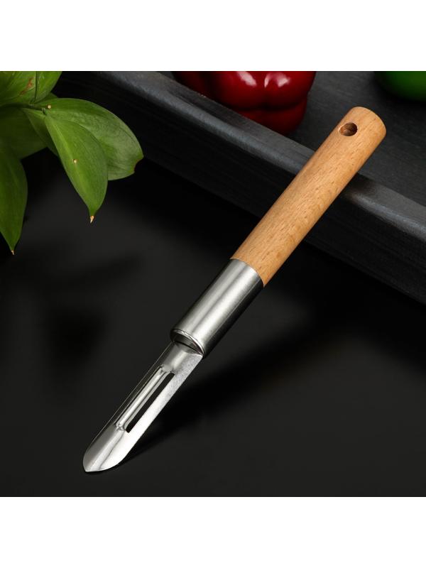 Овощечистка вертикальная Доляна «Валдай», нержавеющая сталь, цвет коричневый