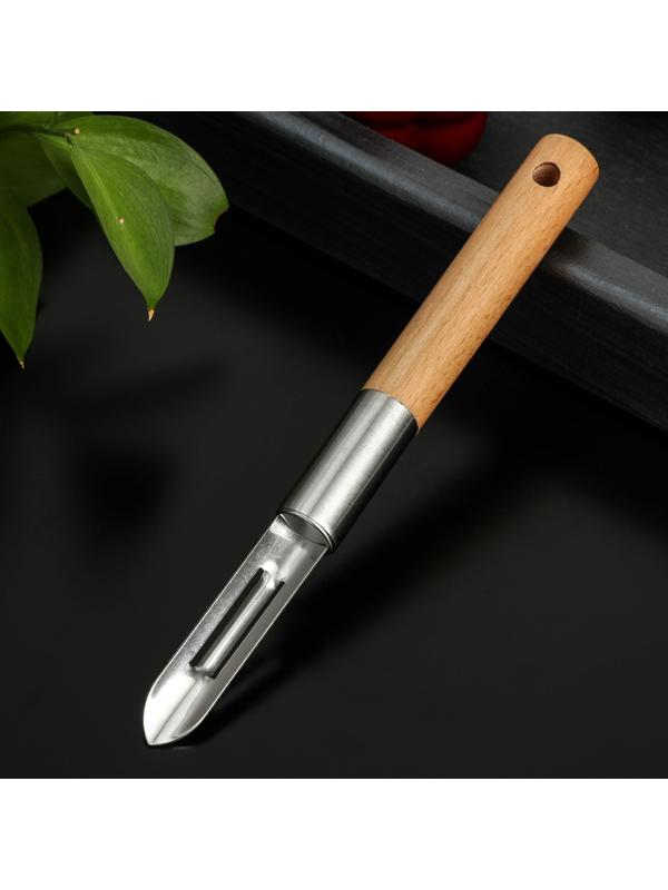 Овощечистка вертикальная Доляна «Валдай», нержавеющая сталь, цвет коричневый