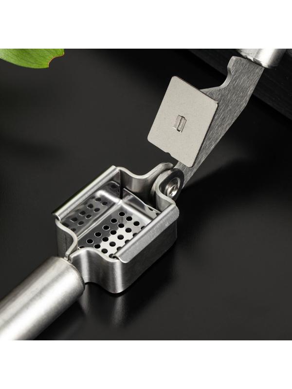 Пресс для чеснока Доляна «Валдай», 20×7,5×4 см, рабочая часть 3,2×2,4 см, нержавеющая сталь, цвет коричневый