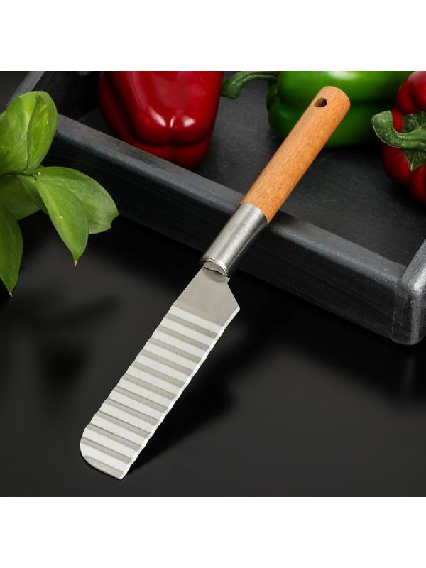 Нож для фигурной нарезки Доляна «Валдай», нержавеющая сталь, цвет бежевый