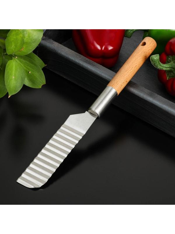 Нож для фигурной нарезки Доляна «Валдай», нержавеющая сталь, цвет бежевый