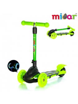 Детский Трехколесный Самокат Scooter Mini Micar Zumba / Чёрно-зелёный