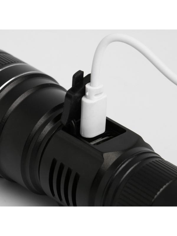 Фонарь ручной аккумуляторный, 50 Вт, 4.2 В, 3000 мАч, дальность 500 м, P50, 5 режимов, type-с   7620