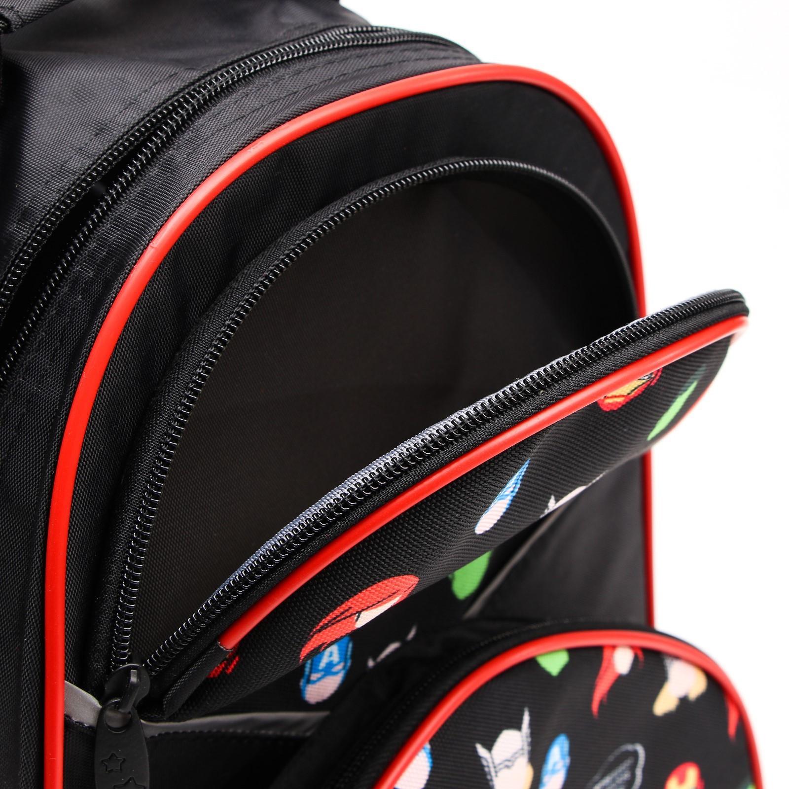 Рюкзак школьный с эргономической спинкой, 37х26х15 см, Мстители