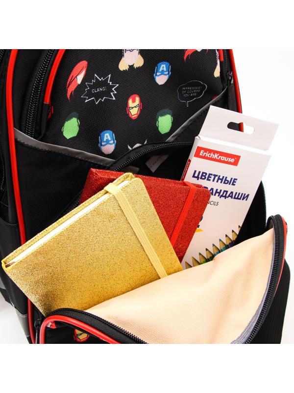 Рюкзак школьный с эргономической спинкой, 37х26х15 см, Мстители