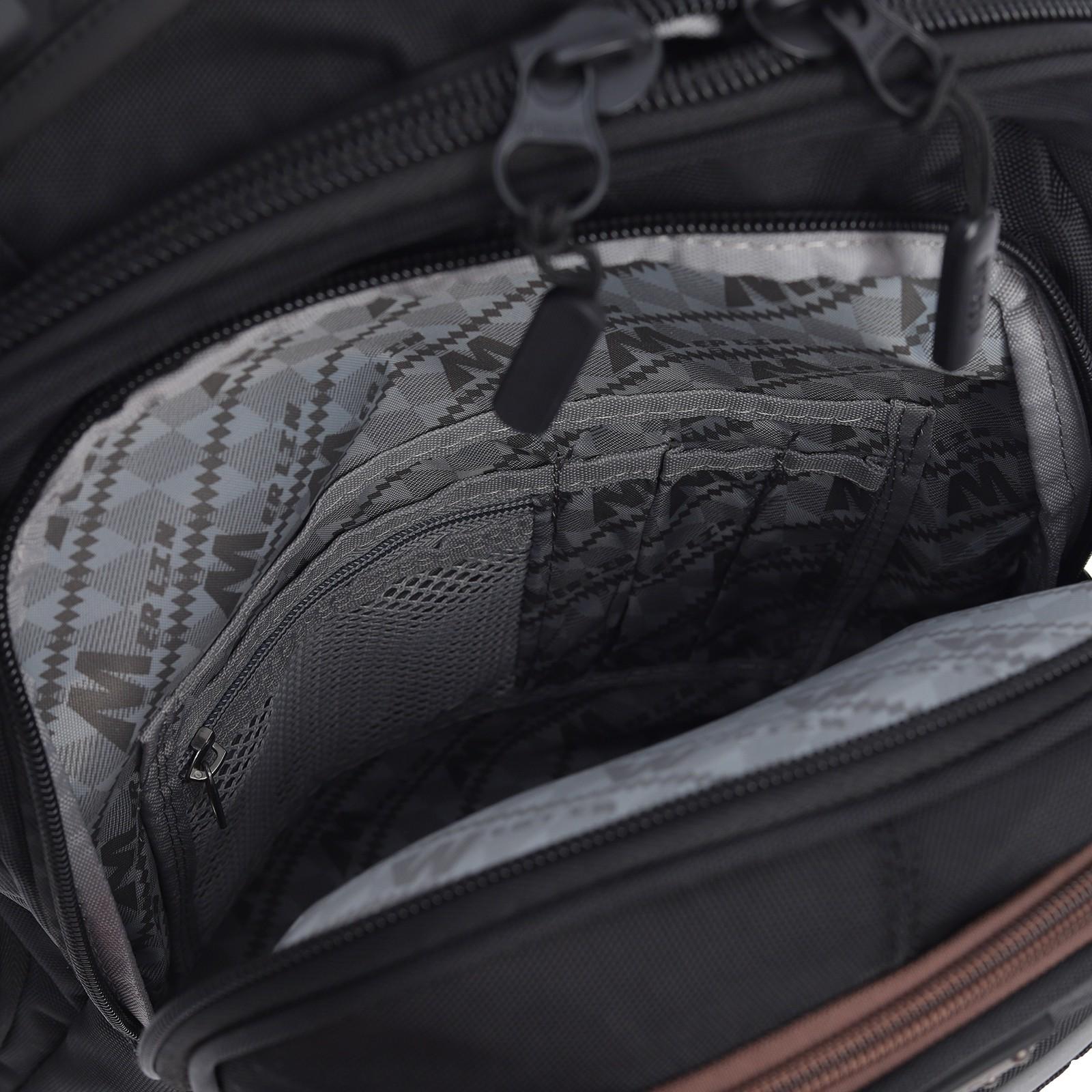 Рюкзак молодежный 41 х 26 х 15 см, эргономичная спинка, Merlin, чёрный M21-137-7