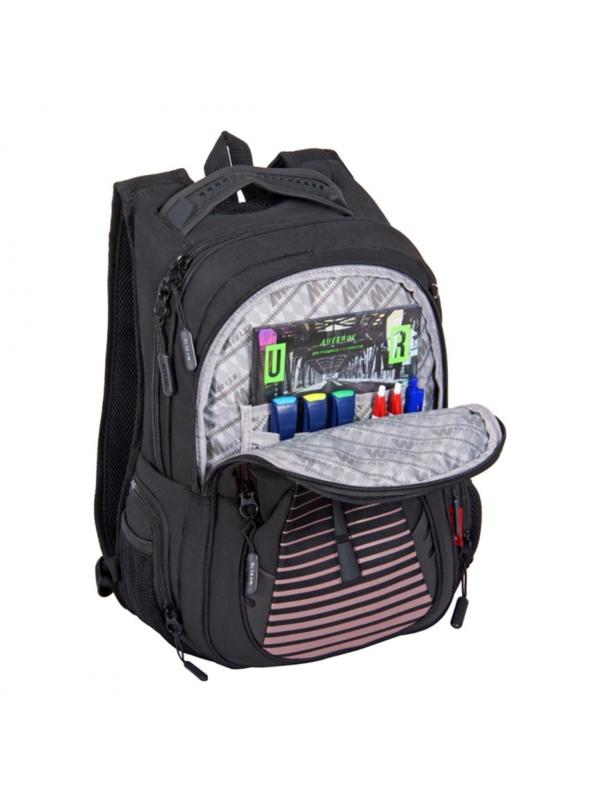 Рюкзак молодежный 41 х 26 х 15 см, эргономичная спинка, Merlin, чёрный M21-137-7