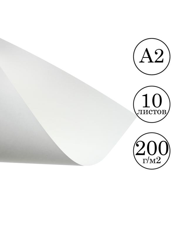 Бумага для черчения А2 Calligrata, 10 листов, 420 х 594 мм, без рамки, блок 200 г/м2