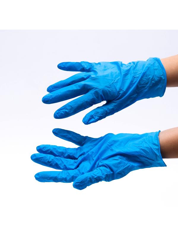 Перчатки нитриловые, неопудренные, нестерильные, размер M, 50 пар, голубые