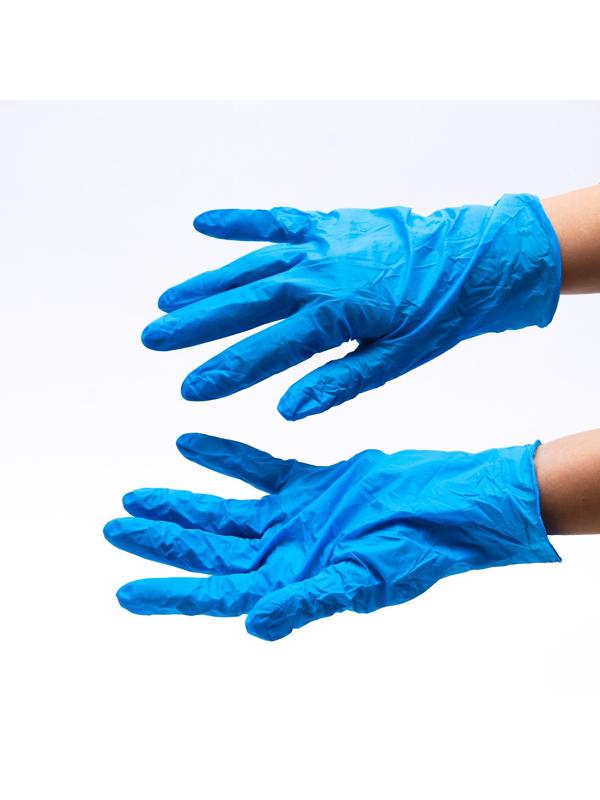Перчатки нитриловые, неопудренные, нестерильные, размер L, 50 пар, голубые