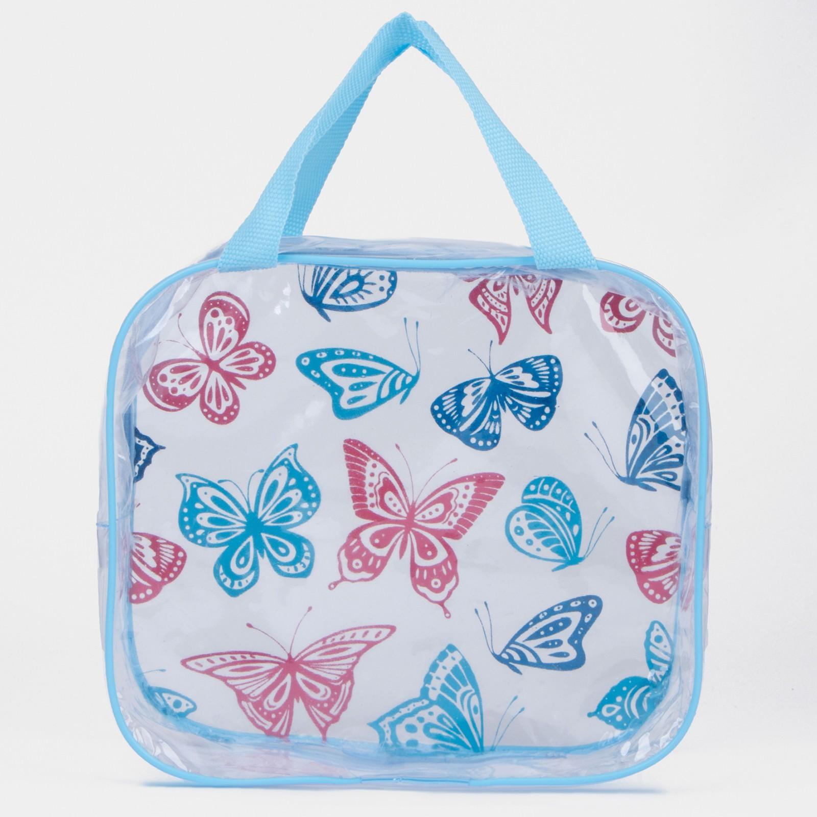 Косметичка на молнии, цвет голубой