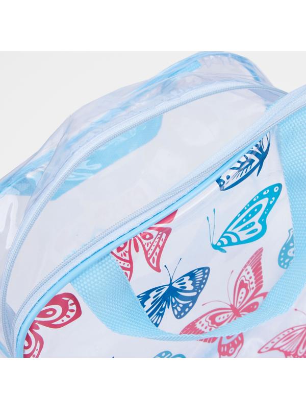 Косметичка на молнии, цвет голубой