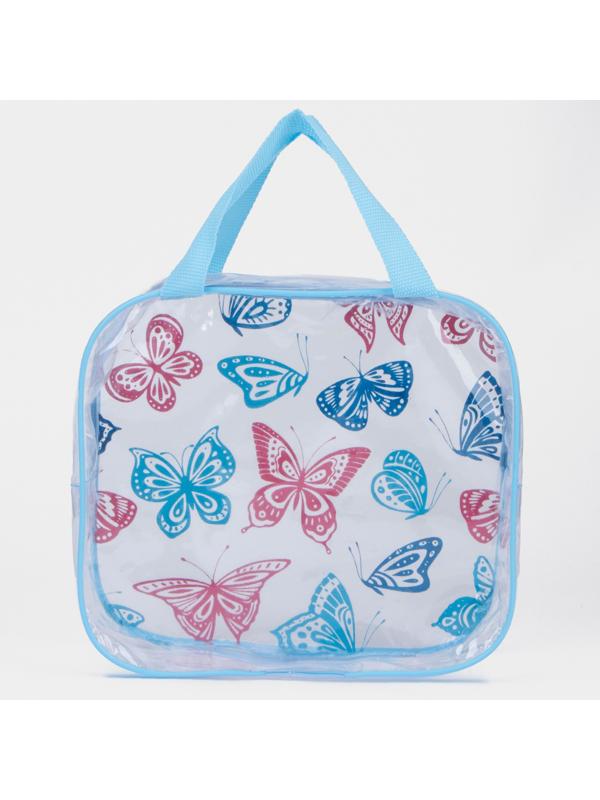 Косметичка на молнии, цвет голубой