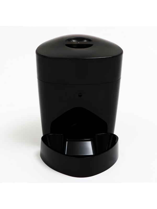 Умная автокормушка, контейнер 4 л, 2 кг сухого корма, функция записи голоса, черная