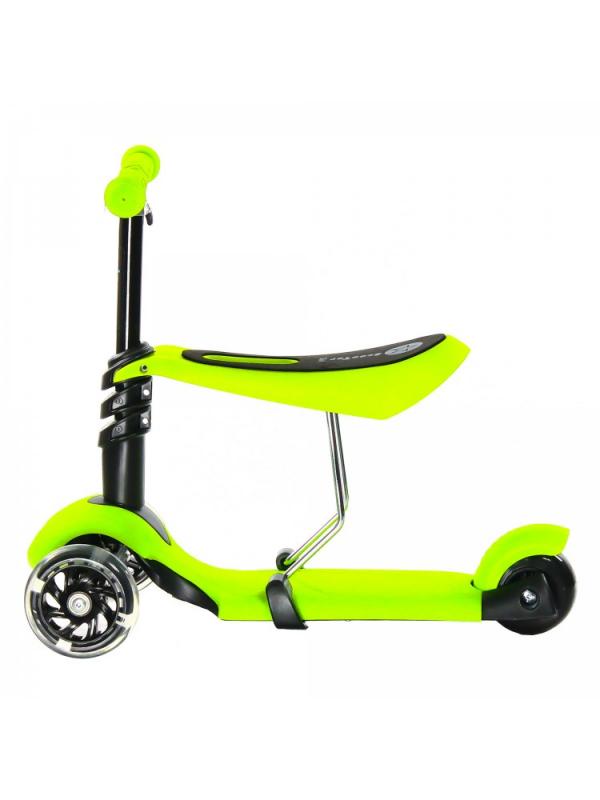Детский Трехколесный Самокат-беговел Scooter  3 в 1 Scooter Micar Rider / Зелёный