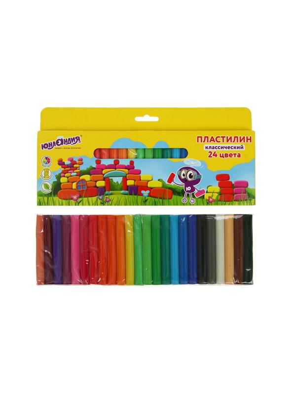 Пластилин 24цв 480г ЮНЛАНДИЯ ВЫСШЕЕ КАЧЕСТВО (Таиланд), 105031