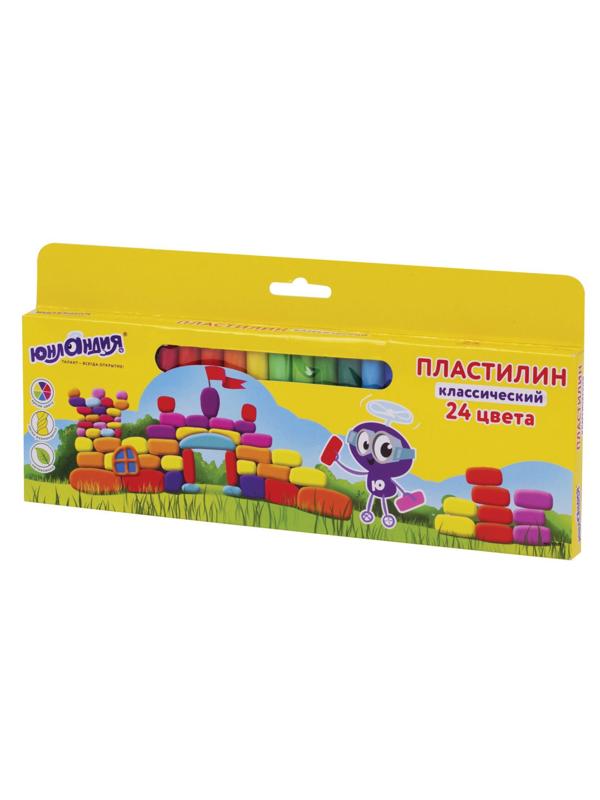Пластилин 24цв 480г ЮНЛАНДИЯ ВЫСШЕЕ КАЧЕСТВО (Таиланд), 105031
