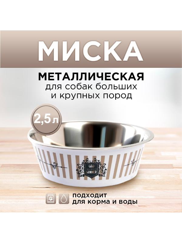 Миска металлическая World winner, 2.5 л, 25х8 см