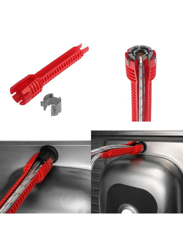 Ключ сантехнический 6 в 1 ТУНДРА, вставка 21-23-27 мм, корпус 28 и 52 мм, 250 мм