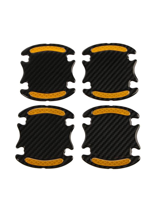 Наклейка под ручку дверей, карбон, набор 4 шт