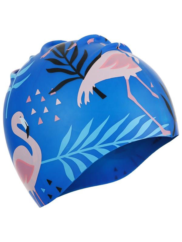 Шапочка для плавания детская «Фламинго», силиконовая, обхват 46-52 см
