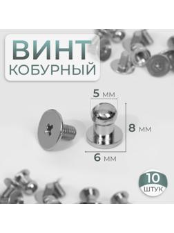 Кобурный винт d = 5/6 × 8 мм, 10 шт, цвет серебряный