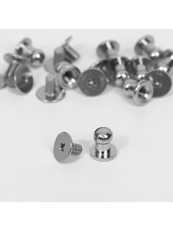 Кобурный винт d = 5/6 × 8 мм, 10 шт, цвет серебряный
