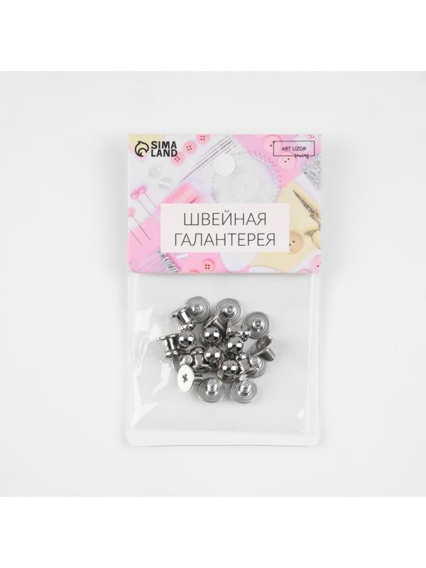 Кобурный винт d = 5/6 × 8 мм, 10 шт, цвет серебряный