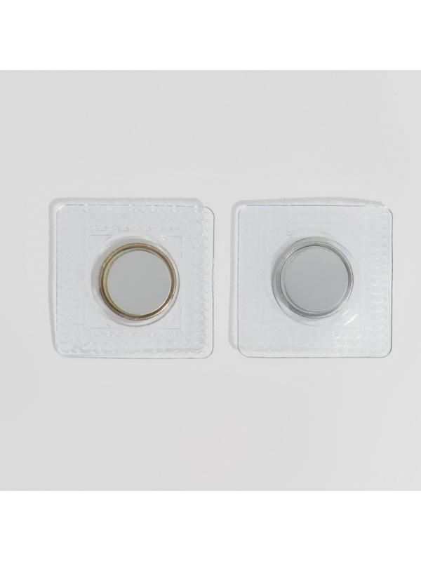 Кнопки магнитные потайные, d = 15 мм, 2 части, цвет серебряный