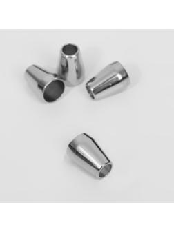 Наконечник для шнура, d = 5 мм, 4 шт, цвет серебряный