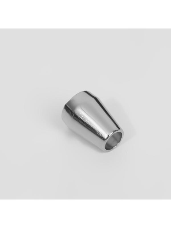 Наконечник для шнура, d = 5 мм, 4 шт, цвет серебряный