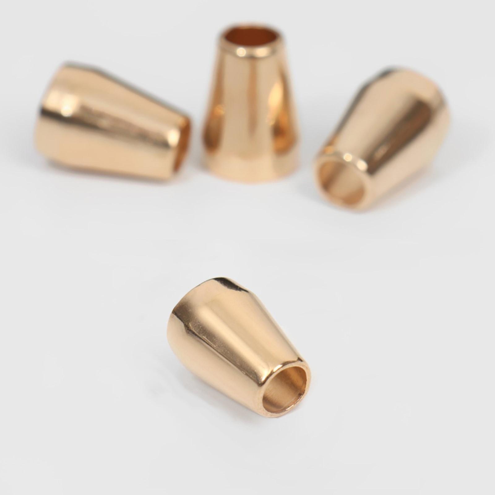 Наконечник для шнура, d = 5 мм, 4 шт, цвет золотой